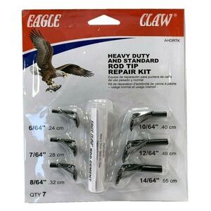 Eagle Claw Heavy Duty + Standard Rod Tip Repair Kit 6 Pc Eagle Claw fishing pole